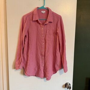 J. Jill pink gauze lightweight button down size medium